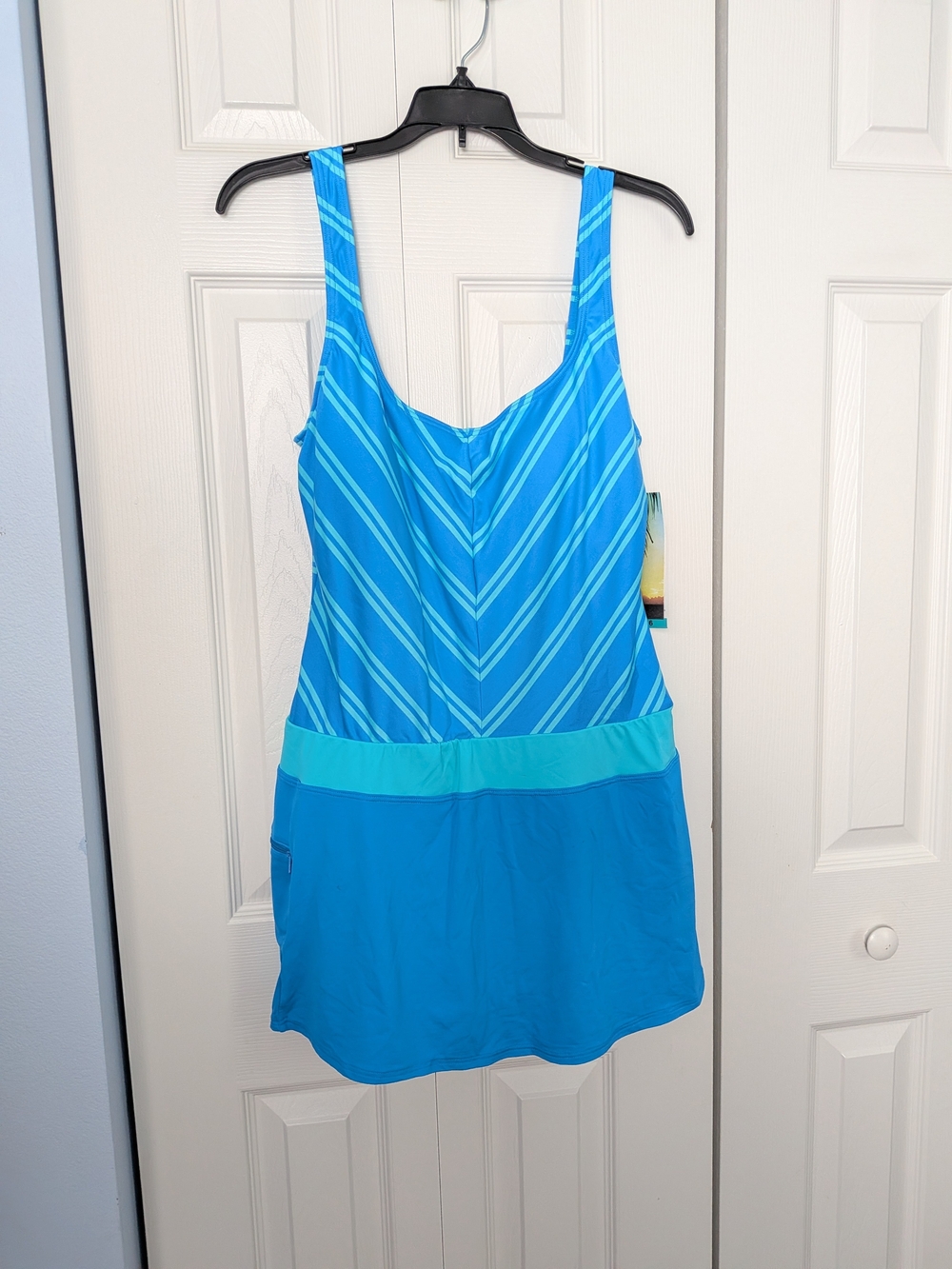 Beach House Blue Striped One-Piece Swimdress